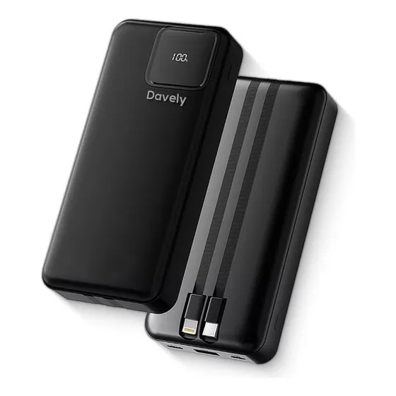Power Bank 20.000mah Carregador Rápido Com Display Portátil Davely