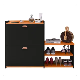 Sapateira Organizadora De Sapatos Milano Com Banco 2 Portas Cor Preto - Cinamomo Sapateira Organizadora De Sapatos Milano Com Banco 2 Portas Cor Preto - Cinamomo