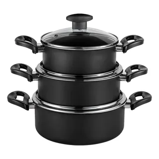 Panela Caçarola Avulsa Teflon C/ Tampa De Vidro NÂș 20/22/24 Panela Caçarola Avulsa Teflon C/ Tampa De Vidro NÂș 20/22/24