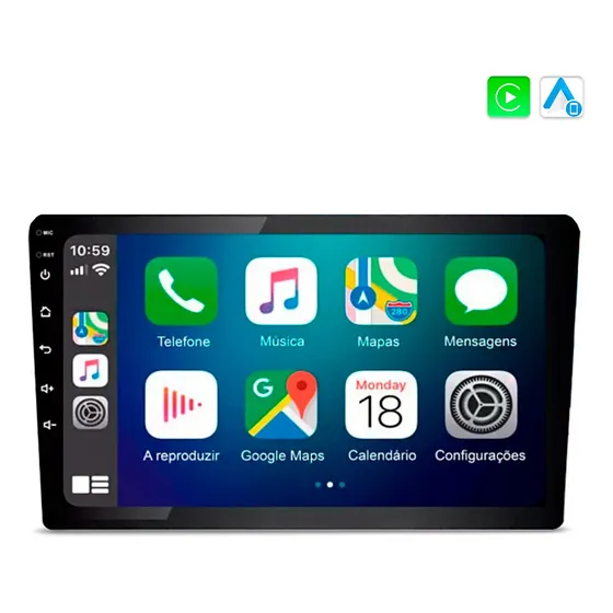 Multimídia Mp5 Rs908br Prime Apple Carplay Tela 9 Polegadas