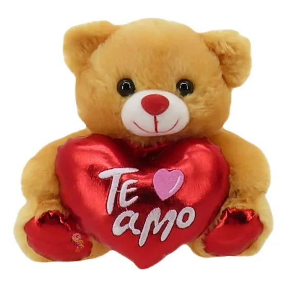 Oso De Peluche Con Corazones Metalizados Bordado Te Amo
