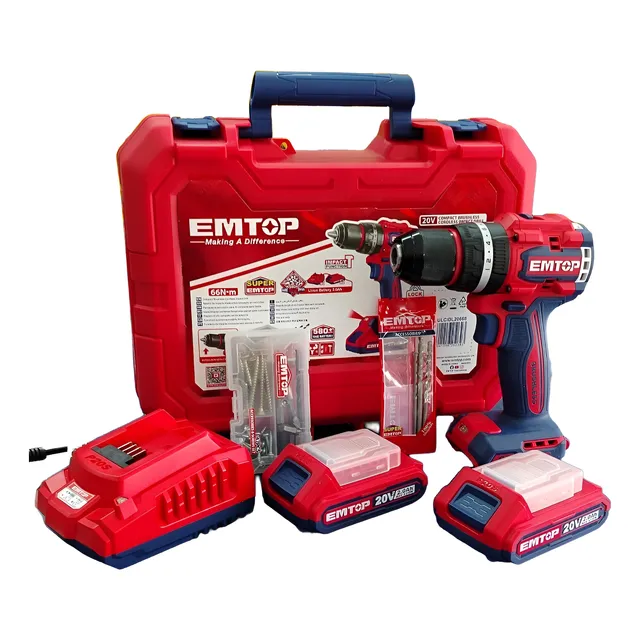 Taladro Percutor Inalambrico 20v Emtop Ulcidl20668.