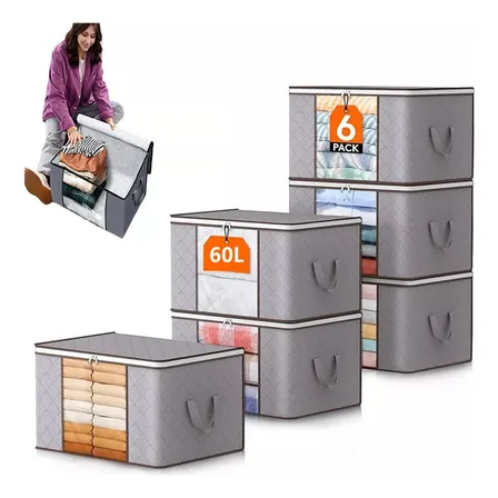 Caja Organizador Almacenamiento Plegable Ropa Set 6 Pzs