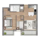 2 dormitorios  |  2 baños