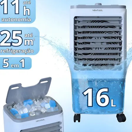 Ventisol Climatizador 16l Evaporativo Portatil Potente Osc Branco