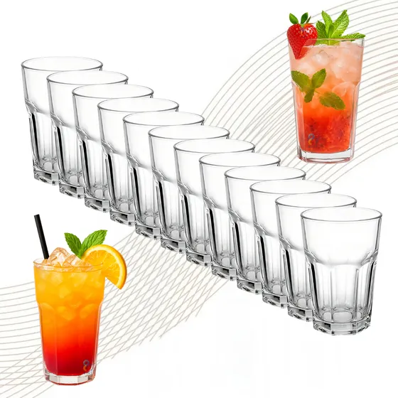 Kit Jogo 12 Copos Vidro Bristol Resistente Vitaminas 350ml