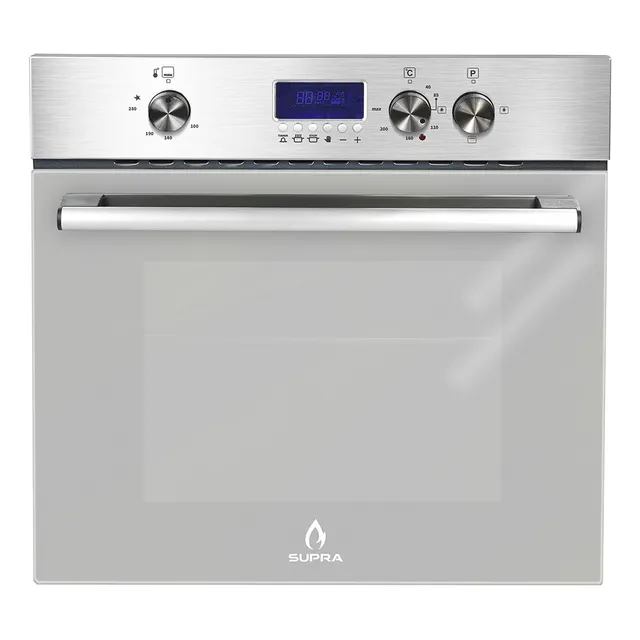 Horno Para Empotrar Mixto Gas Y Eléctrico Supra De 56 L Color Plateado