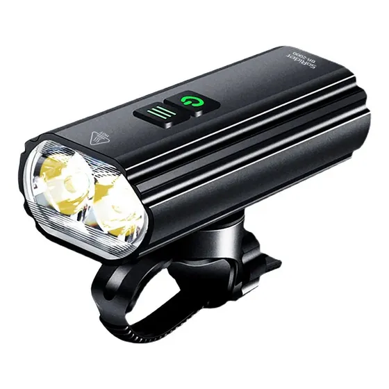 Faro delantero para bicicleta, 2000 lúmenes, USB-C Sorider BR-2000, impermeable, LED, color negro