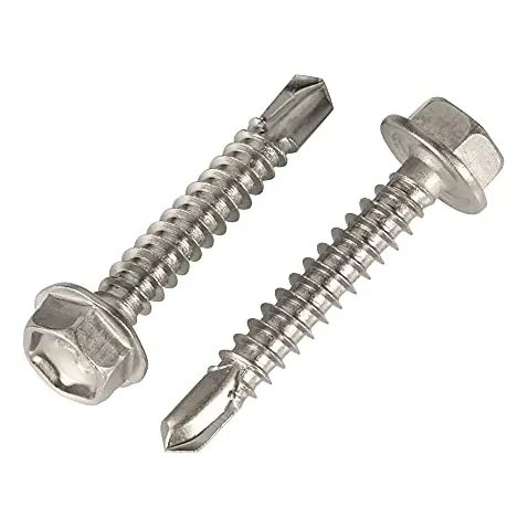 Tornillo Autoperforante Inox. 410, Cabeza Hexagonal, 50 Unid