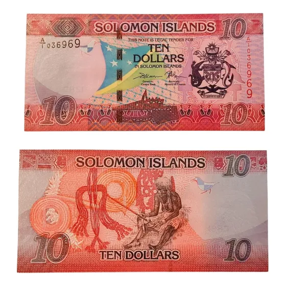 Billetes Mundiales Islas Salomon 10 Dolares 2017 Solomon