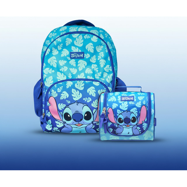 Kit Mochila Notebook Escolar Lancheira Térmica Stitch Disney Azul Stitch Kit Mochila Notebook Escolar Lancheira Térmica Stitch Disney Azul Stitch
