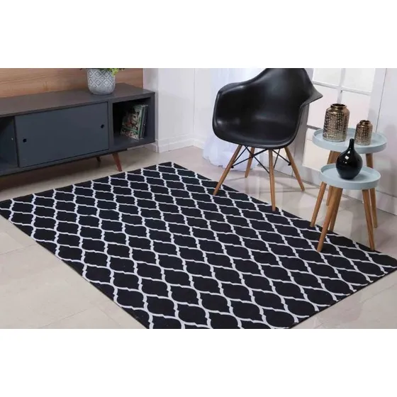 Tapete Jacquard 1,00x1,40m Geométrico Fácil Limpeza