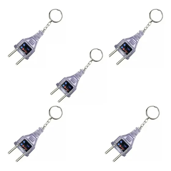Kit 5 Chaveiro Teste Tensão Voltagem 110/220v Tomada Energia