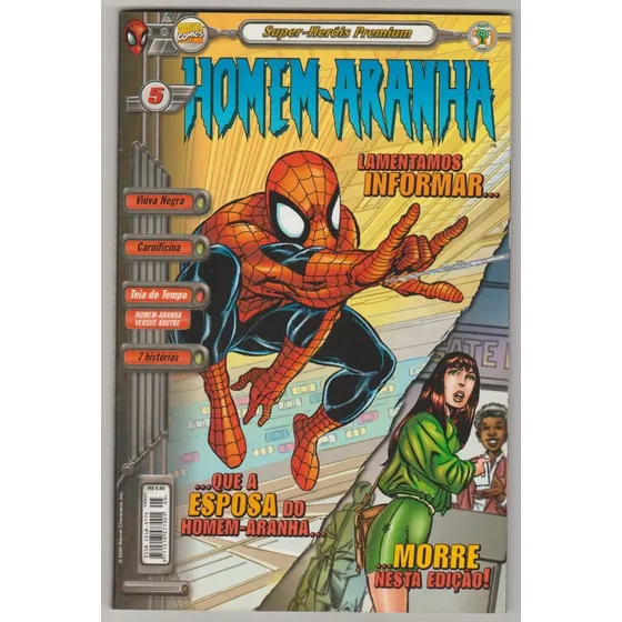 Homem-aranha 5 - Super-heróis Premium - Editora Abril 2000 - Ótimo Estado!