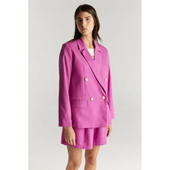 Blazer Lyocell Sastrero Con Cuatro Botones Mujer Desiderata