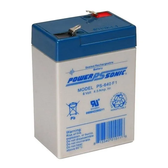 Batería Recargable 6v 4,5ah Marca Powersonic Alarma/balanza