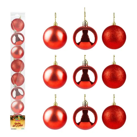 Kit 16 Bolas De Natal Grande Para Arvore Mista Decoração N°6