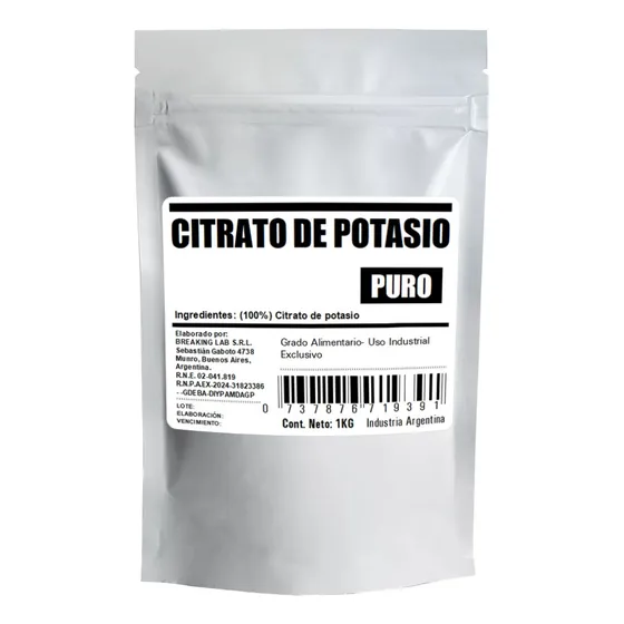 Citrato De Potasio Puro En Polvo 500g