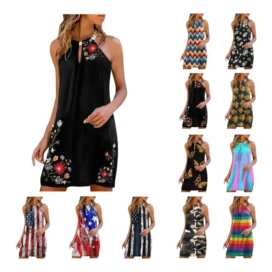 Vestido Midi Para Dama Verano 2022 Cuello Redondo Casual