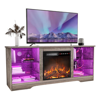 Mueble Soporte De Tv Con Chimenea Eléctrica 18 Gris Mueble Soporte De Tv Con Chimenea Eléctrica 18 Gris