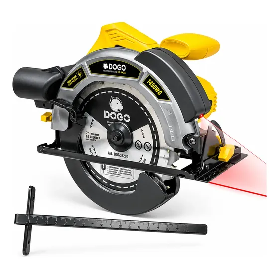 Sierra Circular Eléctrica 1450w Con Guía Laser 180mm Dogo