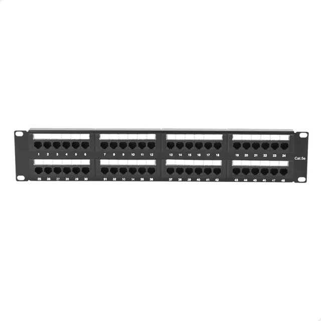 Panel De Parcheo Utp 2u 48 Puertos Barra Organizardor Cable