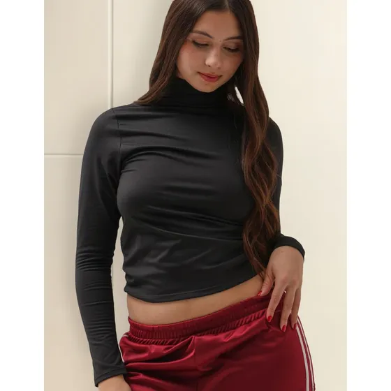Remera Top Polera Manga Larga Basica Mujer Naif