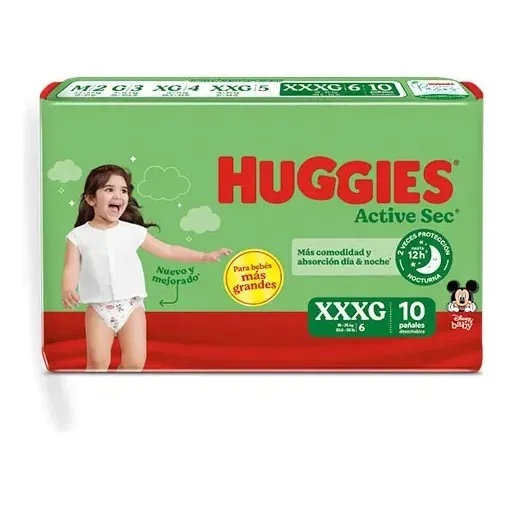 Pañal Huggies Active Sec Xxxg - 10 U Xxxg Sin Género
