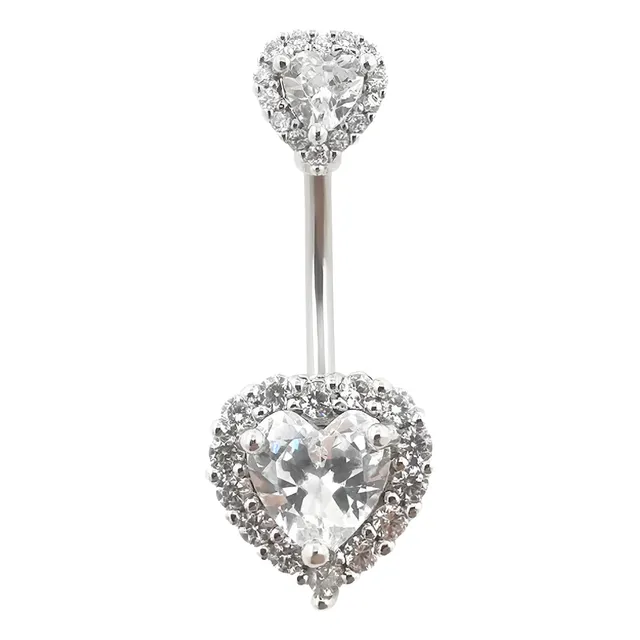 Piercing Ombligo Corazon Zirconias 