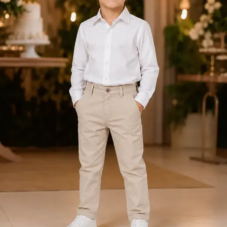 Kit Camisa Social Diversas Cores E Calça Slim Infantil