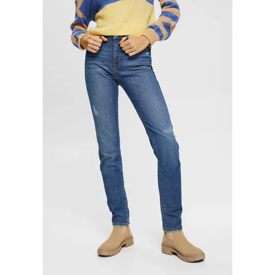 Jeans Elásticos Con Efectos Rotos Esprit 072ee1b322