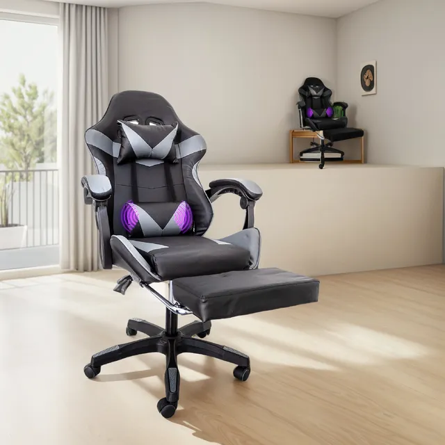 Silla Gamer Ergonómica Reposapiés Reclinable Gaming Oficina