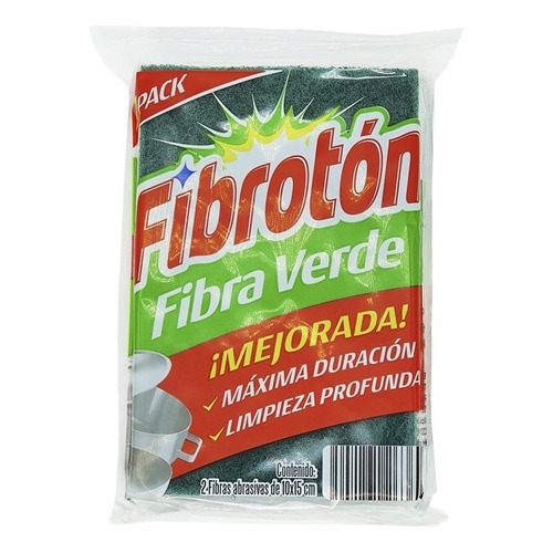 Fibra Verde Fibrotón 2 Pack,  (10x15cm C/u)