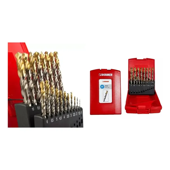Juego Set Mechas Acero Rapido Titanio Dormer 1 A 10mm 19 Pz
