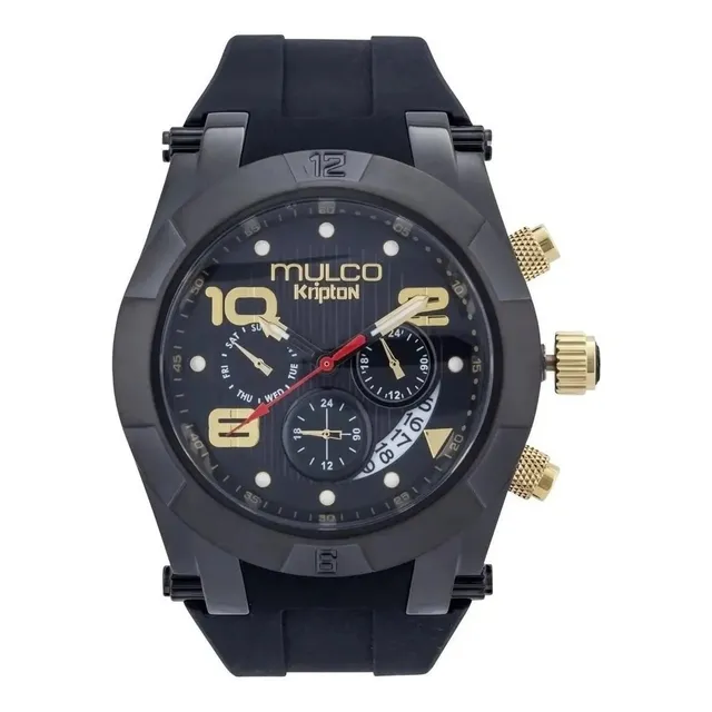 Reloj Hombre Mulco Mw5-4828-02 Cuarzo 46mm Pulso En Silicona