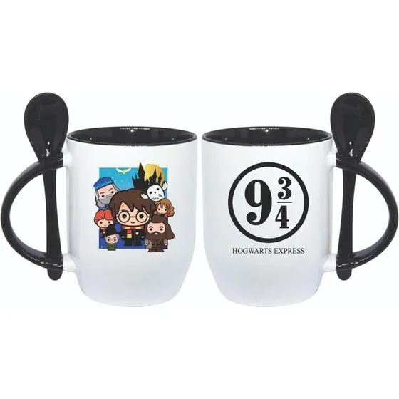 Caneca Com Colher Linda Harry Potter Cute Promoção 