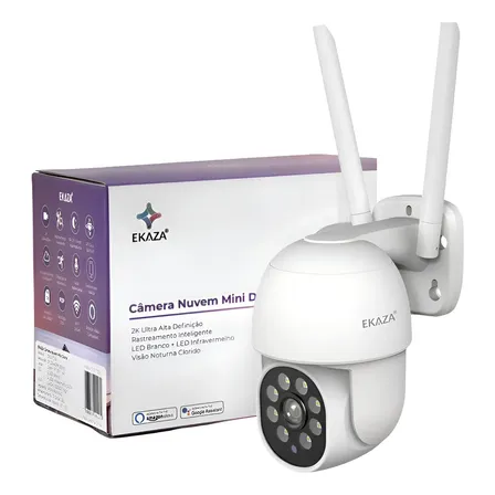 Câmera Externa Inteligente 2k Ip Wifi A8 Alexa Smart Ekaza Branco