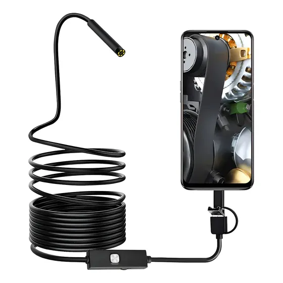 Mini Camara Endoscopica Android/win/mac Inspección 5mt Usb Color Negro
