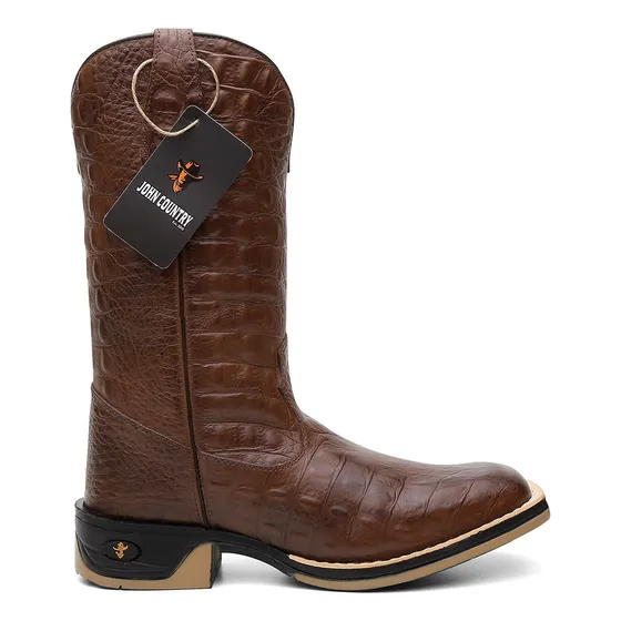Bota Texana Country Em Couro Legítimo Exótic Jump