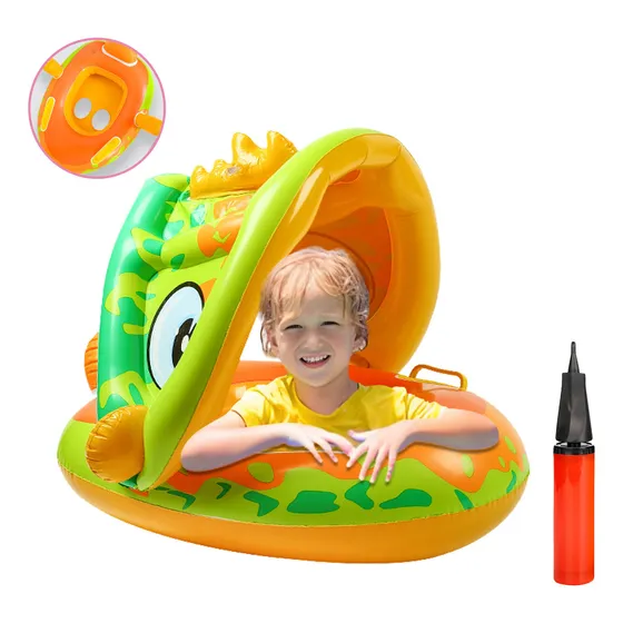 Flotador Bebé Niños Salvavidas Flotante Albercas Con Toldo-flotadores Salvavidas 12meses - 6años Bebé Niño Playa Nataci-ideal Para Playa O Piscina En Verano (incluye Bomba De Aire )