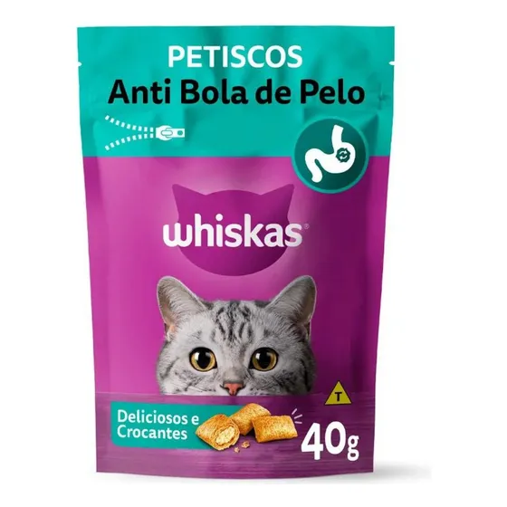 Petisco para Gatos Adultos Whiskas Temptations Anti Bola de Pelo 40g
