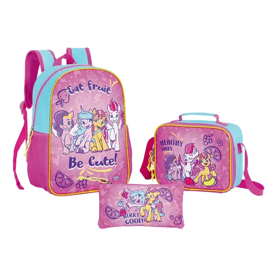Combo Escolar Morral Lonchera Y Cartuchera - My Litlle Ponny