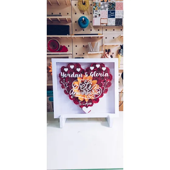 Cuadro De Flores De Papel Personalizado Blanco Blanco