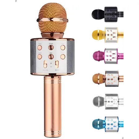 Microfone Infantil Bluetooth Sem Fio Karaoke Que Muda A Voz Rose