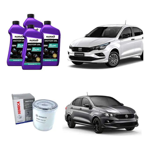 Kit De Filtro + 4l Óleo Radnaq 5w30 Sintetico Fiat Cronos 