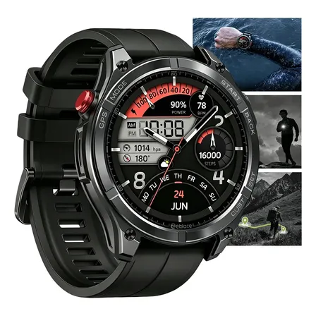 Relógio Smartwatch GPS Y GNSS Zeblaze Stratos 4 À Prova D'água 5 ATM+IP69K,Lanterna LED Integrada,Tela AMOLED,Monitor Cardíaco,Notificações Bluetooth,Compatível Android iOS E Longa Duração Bateria