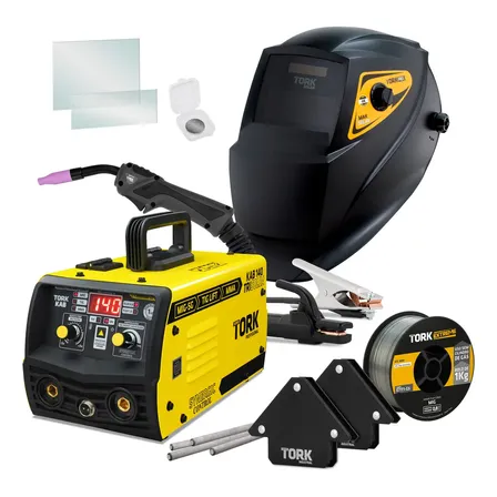 Maquina Solda Super Combo Kab 140 Mig Sem Gás Mma Tig Tork Cor Amarelo y Preto Super Tork CIMETS-6140