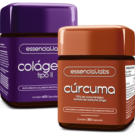 Kit Colágeno Tipo Ii Com 45mg - 60 Cápsulas + Cúrcuma 130mg - 30 Doses Kit Colágeno Tipo Ii Com 45mg - 60 Cápsulas + Cúrcuma 130mg - 30 Doses