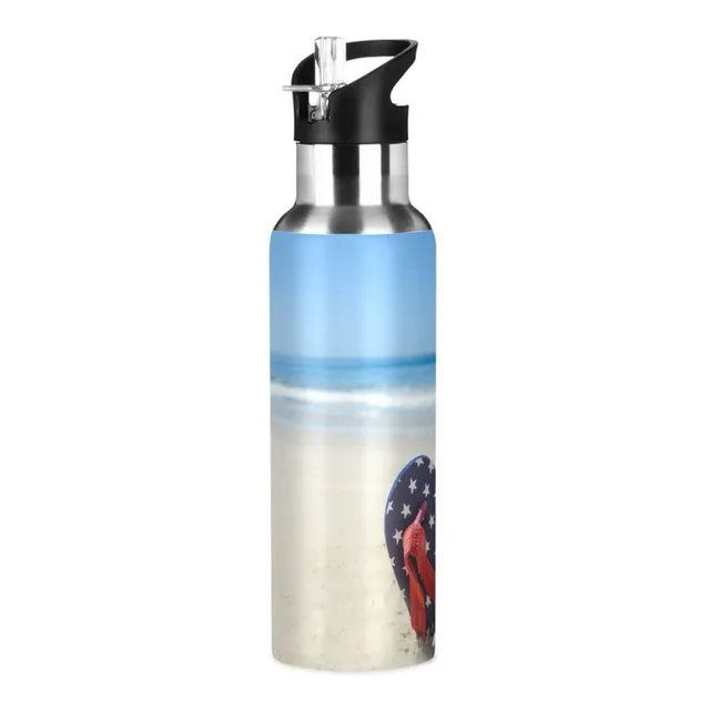 Playa Botella Agua Tapa Pajita Para Fitness Gimnasio Camping