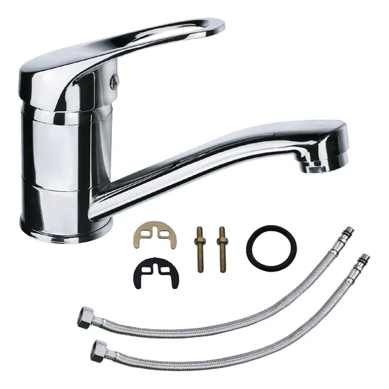Griferia Canilla Monocomando Baño Y Lavatorio Vanitory Femmto Grb05 Color Cromado Manija Perforada